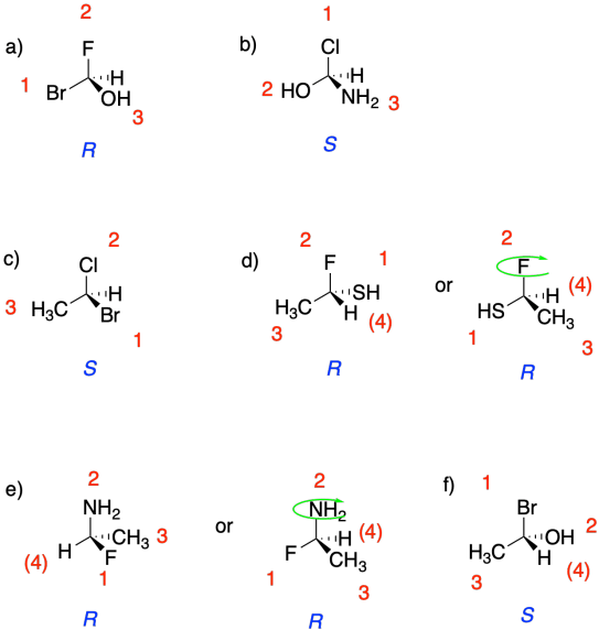 5.5 Simple Organic Enantiomers R and S configurations Chemistry LibreTexts